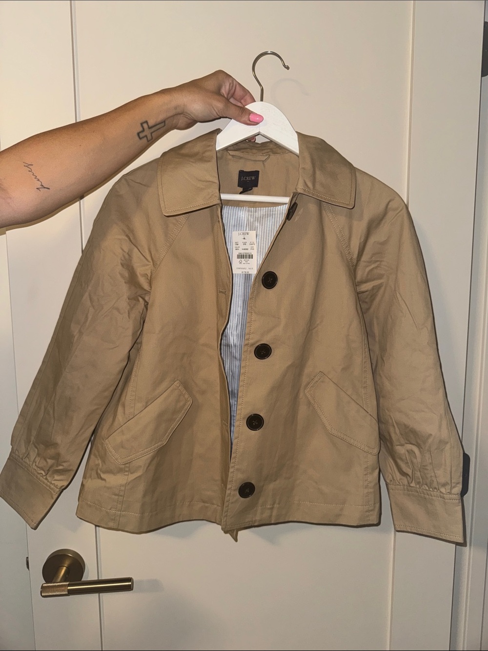 J. Crew Kids' Tan Button-Front Raincoat